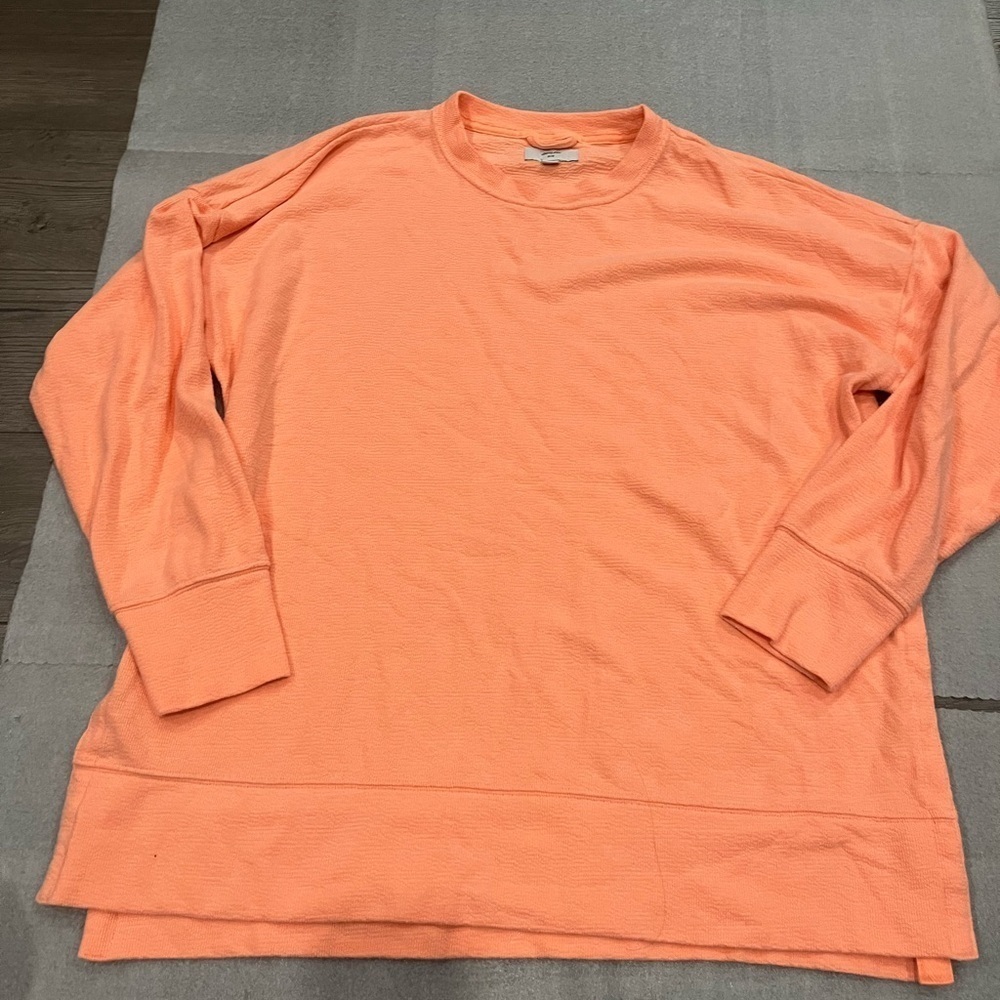 [M]Aerie Oversized Vibrant Orange Pink Long Sleeve Cotton Mix Sweatshirt